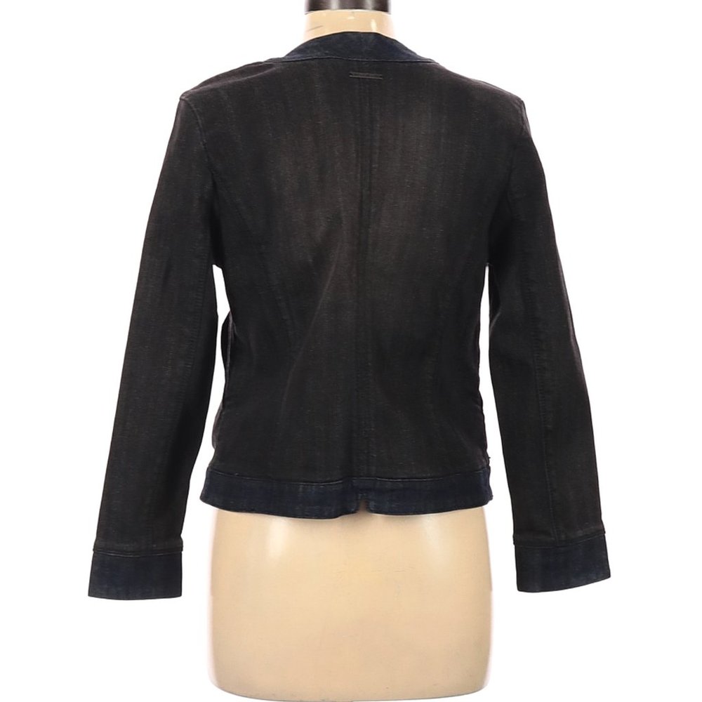 DKNY Jeans Denim Jacket Size L Navy Black Women's - Picture 2 of 5